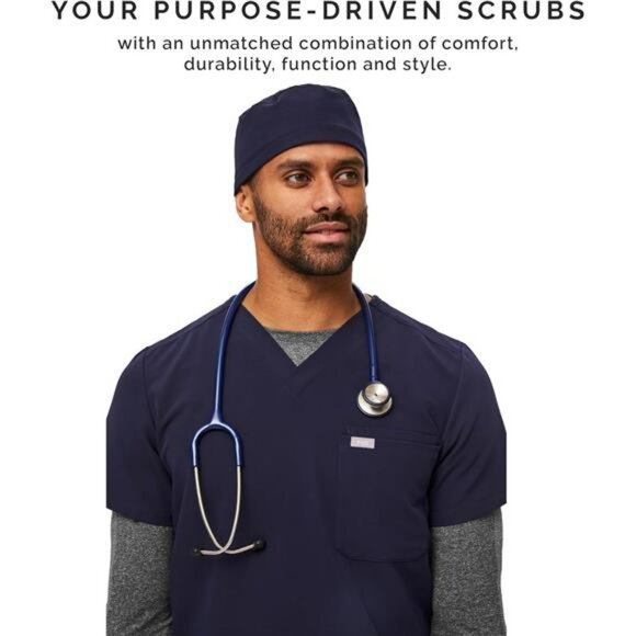 Unisex Scrub Cap Lightweight Breathable No Slip Adjustable Surgical Hat - Picture 4 of 7